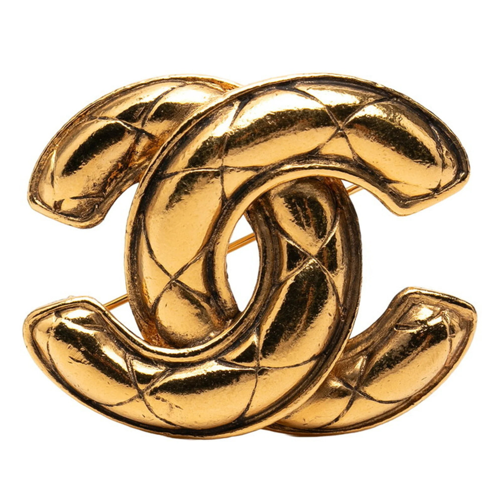 Chanel Coco Mark Brooch, Gold Plated, Women's CHANEL